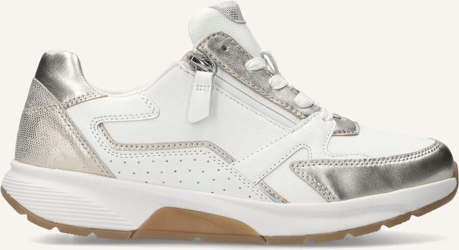 Gabor Rollingsoft Sneaker Veter en Rits Wit Goud Leer - Foto 3