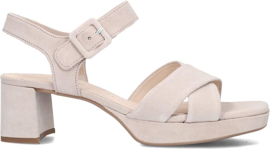 GABOR Sandalen met Hak Dames 953 Maat: 44 Materiaal: Suède Kleur: Beige - Foto 3