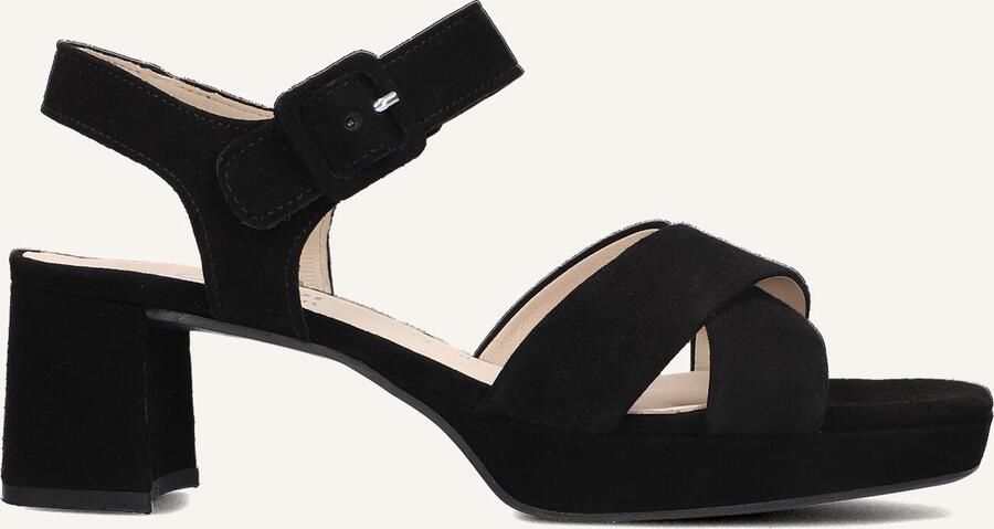 GABOR Sandalen met Hak Dames 953 Maat: 38 Materiaal: Suède Kleur: Zwart - Foto 2