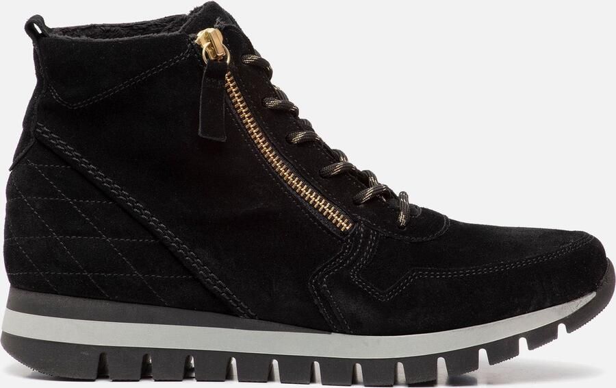 Gabor Sneakers Dames Lage sneakers Damesschoenen Suède 96.455 Zwart - Foto 2