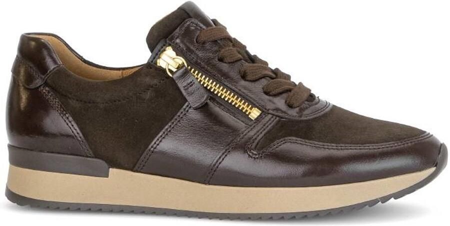 Gabor art. 6019.01.005 bruin sneaker dames veter rits