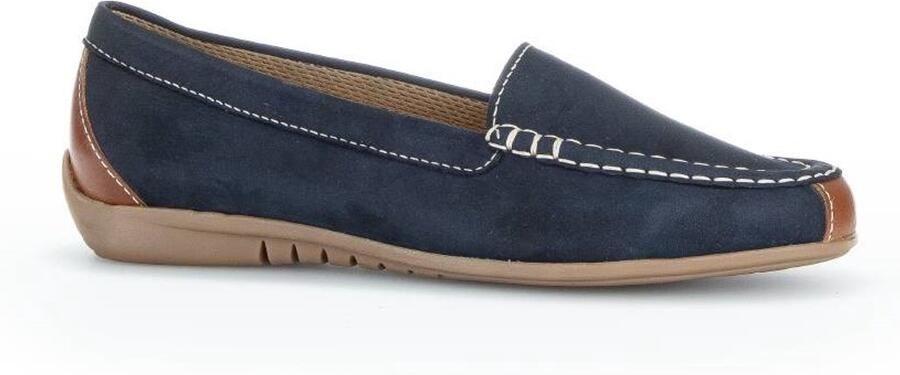 Gabor art. 84.260 16 instapper blauw cognac leer nubuck dames