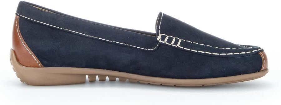 Gabor art. 84.260 16 instapper blauw cognac leer nubuck dames