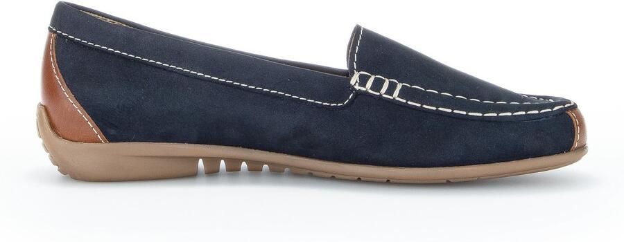 Gabor art. 84.260 16 instapper blauw cognac leer nubuck dames