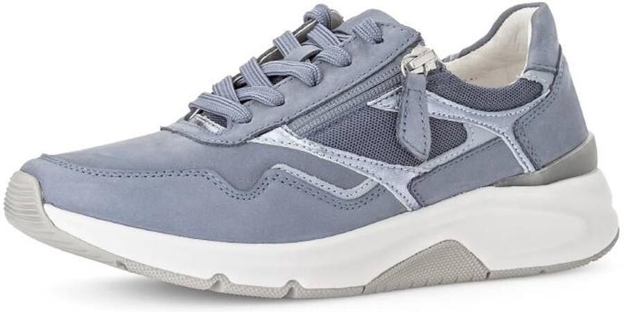 Gabor -art. 86.896 26-sneaker-rolling soft-lichtblauw-veter rits-dames