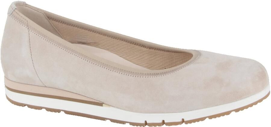 Gabor Ballerina Beige Suede Losse Inlegzool