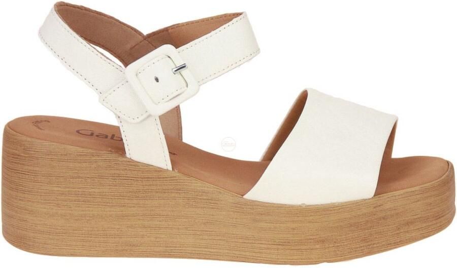 Gabor Ecru Leren Sandalen Beige Dames