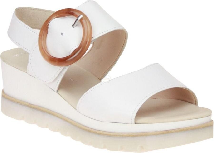 Gabor Beige Leren Sandalen Comfortabele Ronde Vorm Beige Dames - Foto 2