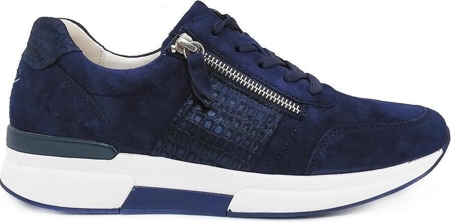 Gabor Blauwe Veterschoenen Rollingsoft Wijdte G
