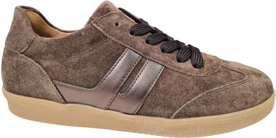 Gabor Bruine Suede Dames Sneakers Bruin