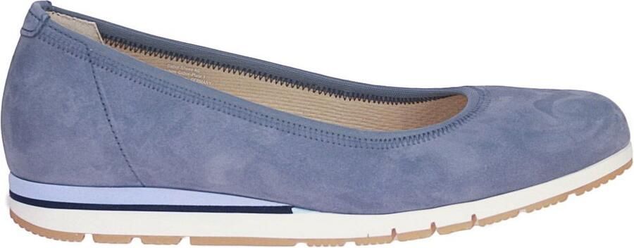 Gabor Blauwe nubuck leren ballerina's Blue Dames