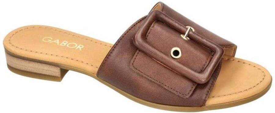 Gabor -Dames bruin donker slippers & muiltjes