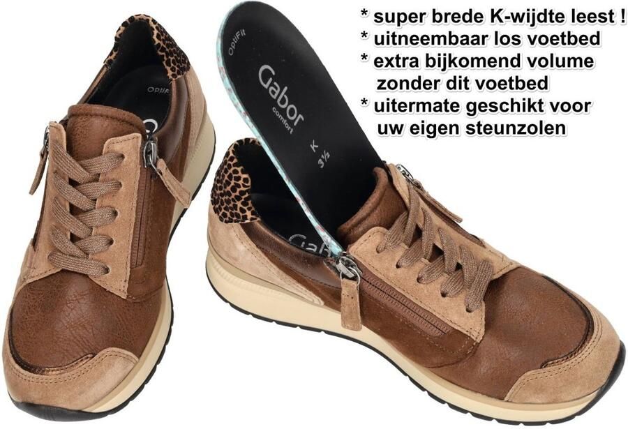 Gabor -Dames bruin sneakers