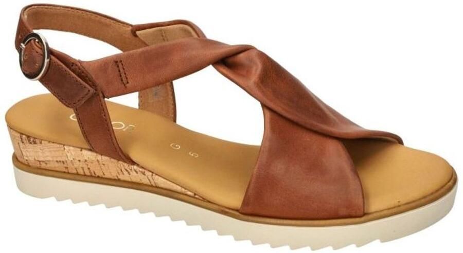 GABOR Sandalen met Hak Dames 751.1 Maat: 36 Materiaal: Suède Kleur: Camel - Foto 2