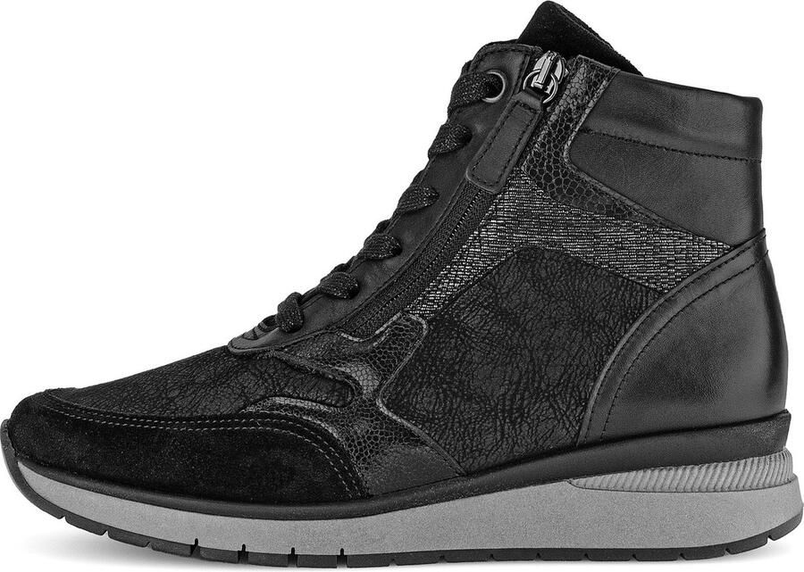 Gabor Sneakers met sleehak Capri comfortabele schoen high-top sneaker veterschoen comfortabele breedte k (extra breed)