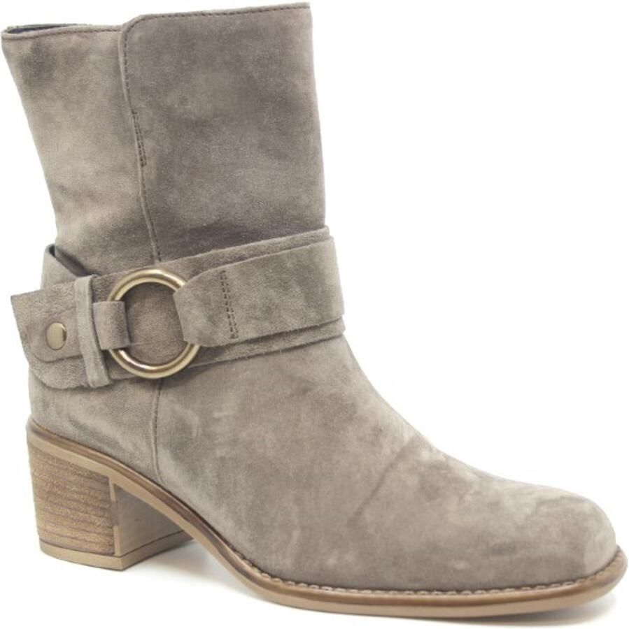 Gabor Enkellaars Blokhak Taupe Suede