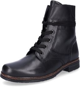 Gabor Zwarte Leren Veterschoenen Black Dames