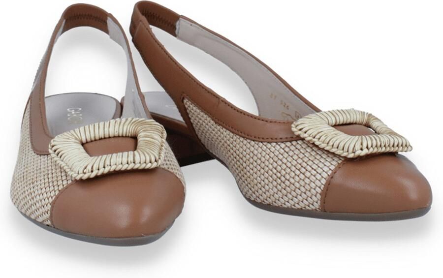 Gabor Dames Slingback Raffia Natur Breedte F Camel - Foto 2