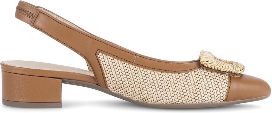 Gabor Dames Slingback Raffia Natur Breedte F Camel - Foto 3