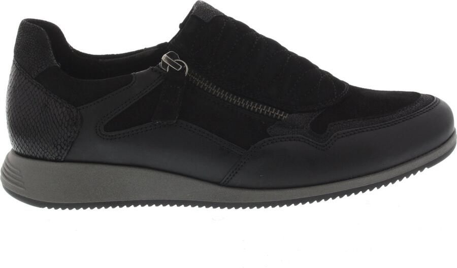 Gabor Moderne Sportieve Zwarte Leren Sneakers Black Dames