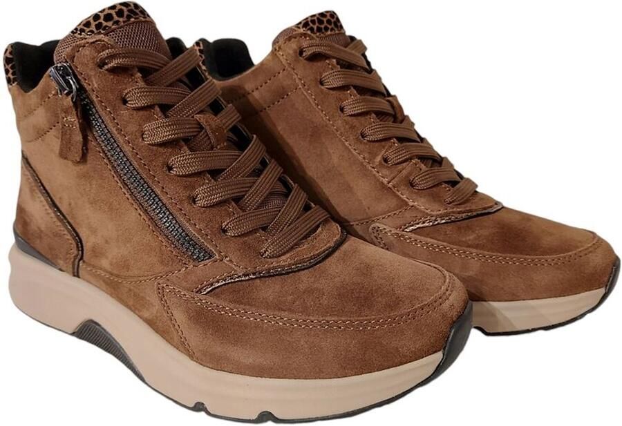 Gabor Rollingsoft Sneakers met sleehak vrijetijdsschoen veterschoen veterschoenen met uitneembare binnenzool