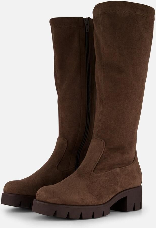 Gabor Velours Taupe Sportlaars met Rits Beige Dames - Foto 2