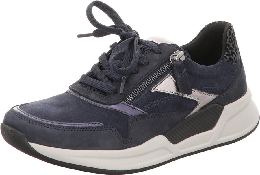 Gabor Rollingsoft Sneakers met sleehak veterschoenen lage schoen vrijetijdsschoen met zijrits