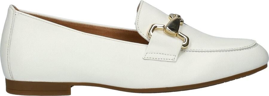 Gabor Witte Loafer met Gouden Details White Dames