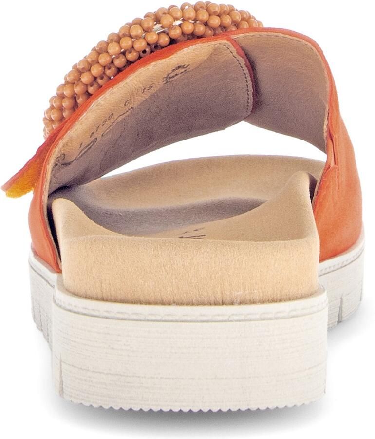 Gabor Slippers plateau zomerschoen slippers met sierparels aan de decoratieve gesp