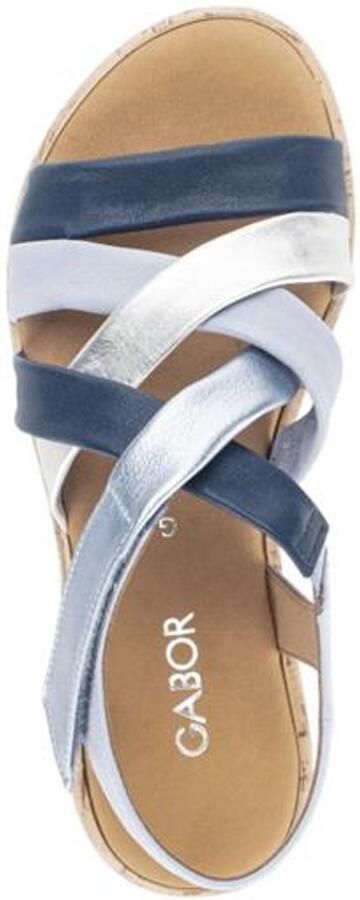 Gabor Dames platte sandalen Artikel 82.736.26 Blauw combinatie