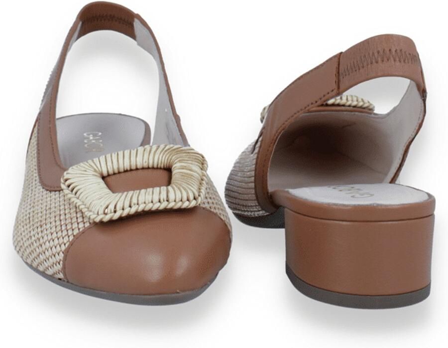 Gabor Dames Slingback Raffia Natur Breedte F Camel