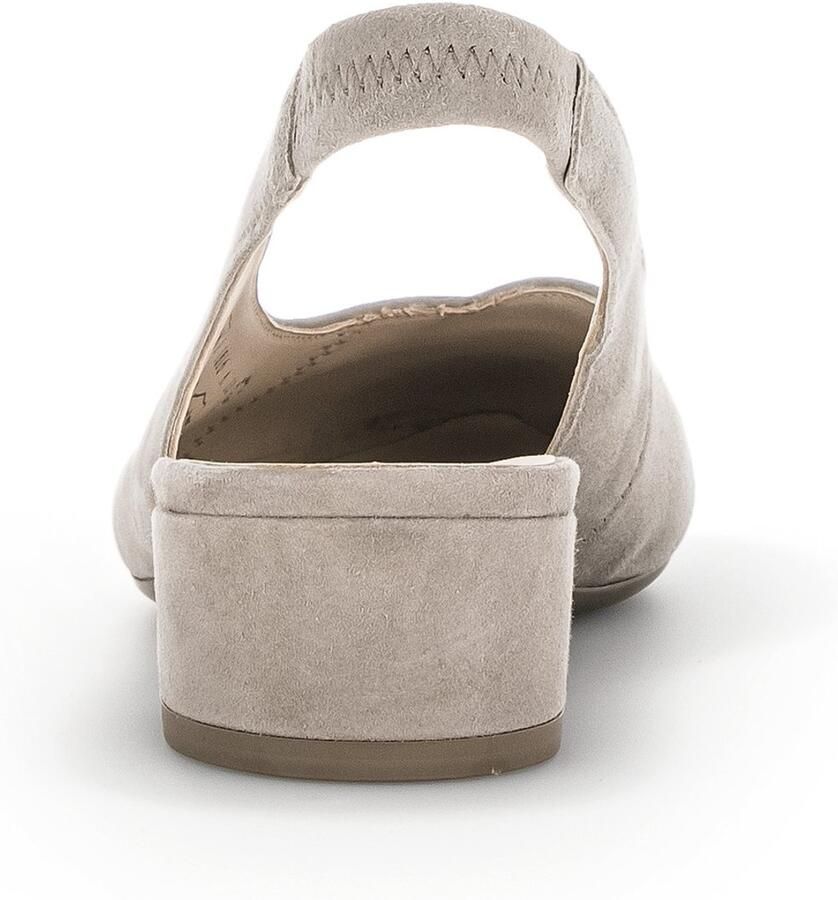 Gabor Velours Leren Slingback Sandalen Beige Dames