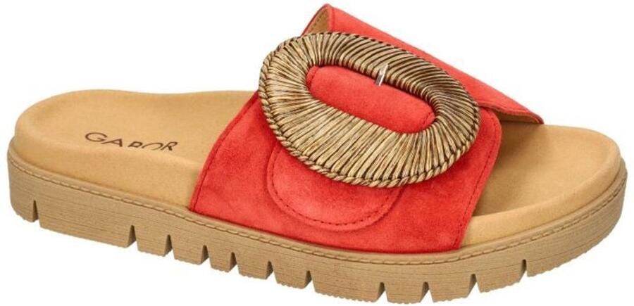 Gabor -Dames rood slippers & muiltjes