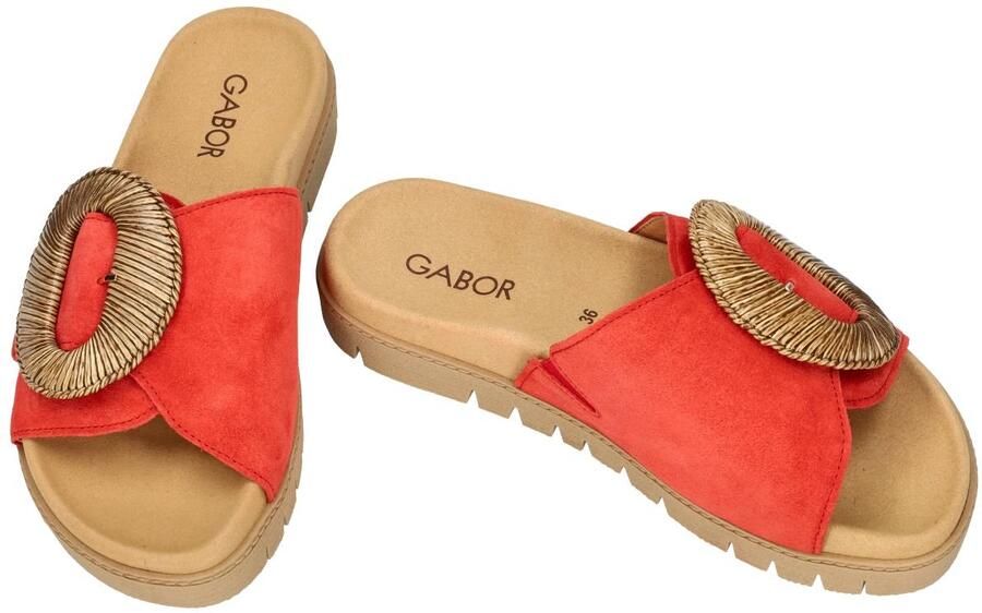 Gabor -Dames rood slippers & muiltjes