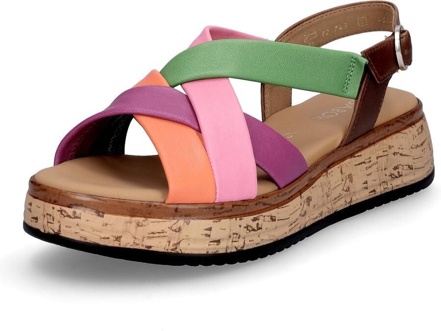 Gabor Dames Sandalen met hak 743 Multi Leer Plateauzool - Foto 6