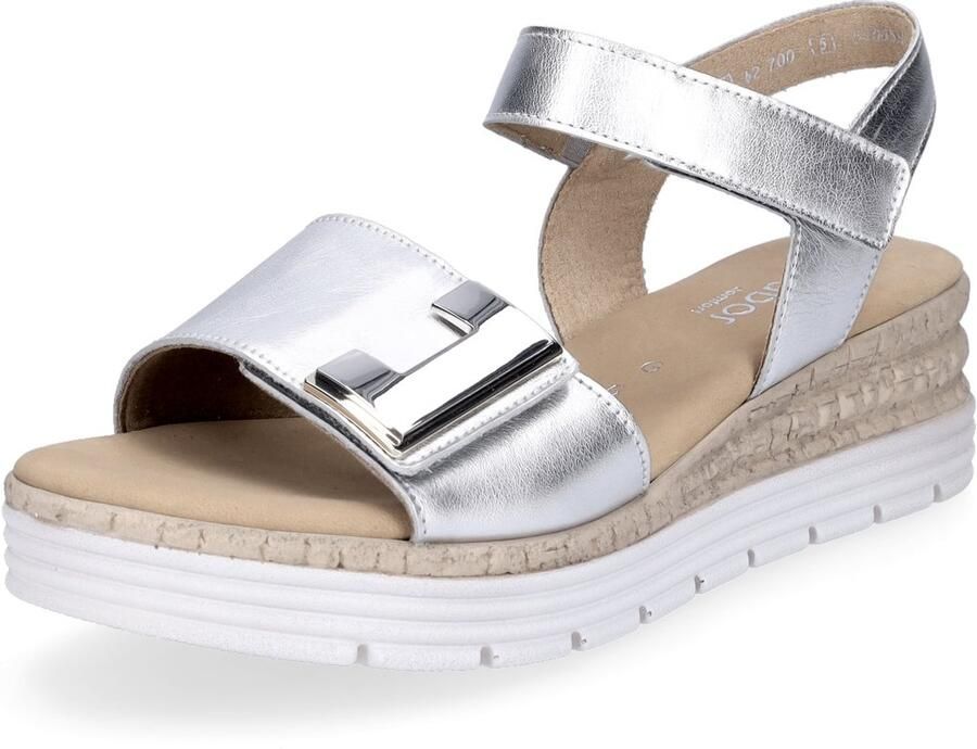 Gabor Sandaaltjes Genua sleehak zomerschoen sandalen met klittenbandsluitingen breedte g