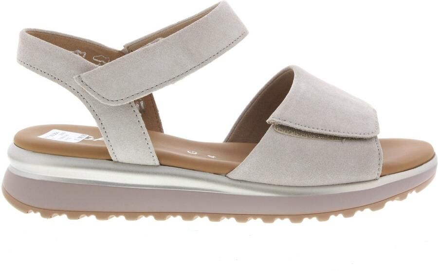 Gabor Dames Sandalen met hak 840.1 Beige Suède Plateauzool - Foto 7