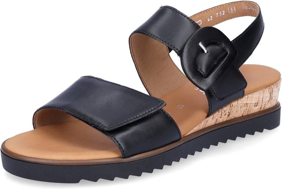 Gabor 752 Sandalen Met Sleehak Dames Zwart - Foto 2