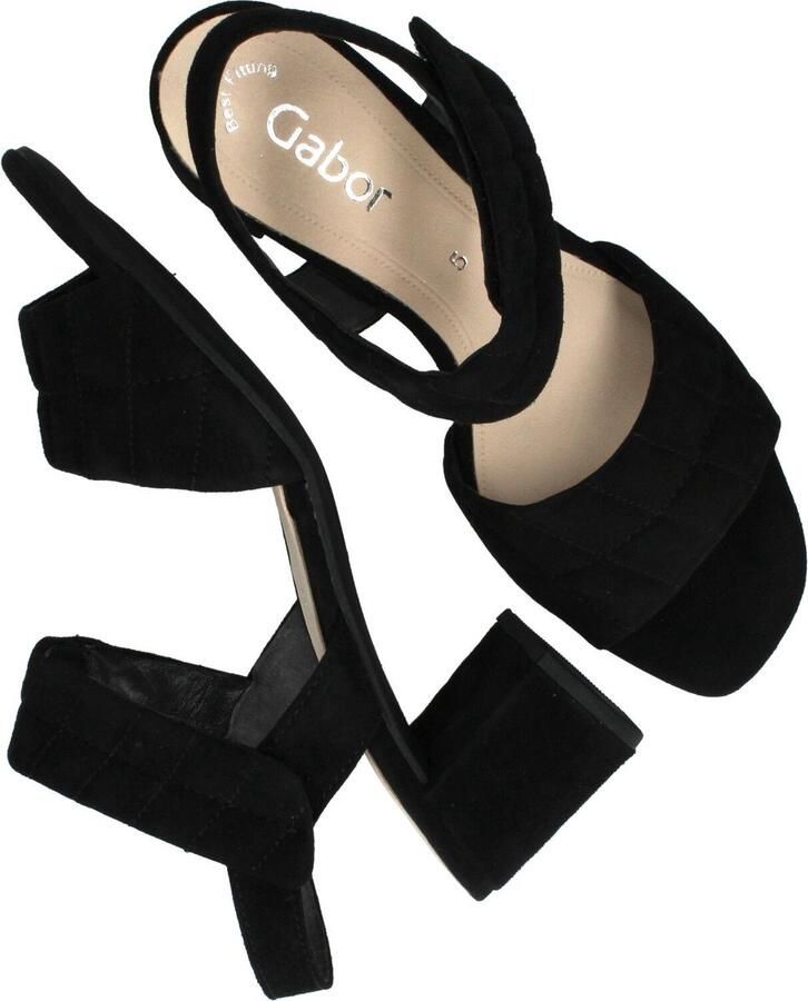 Gabor Zwarte Suède Sandalette met 6cm Hak Black Dames - Foto 4