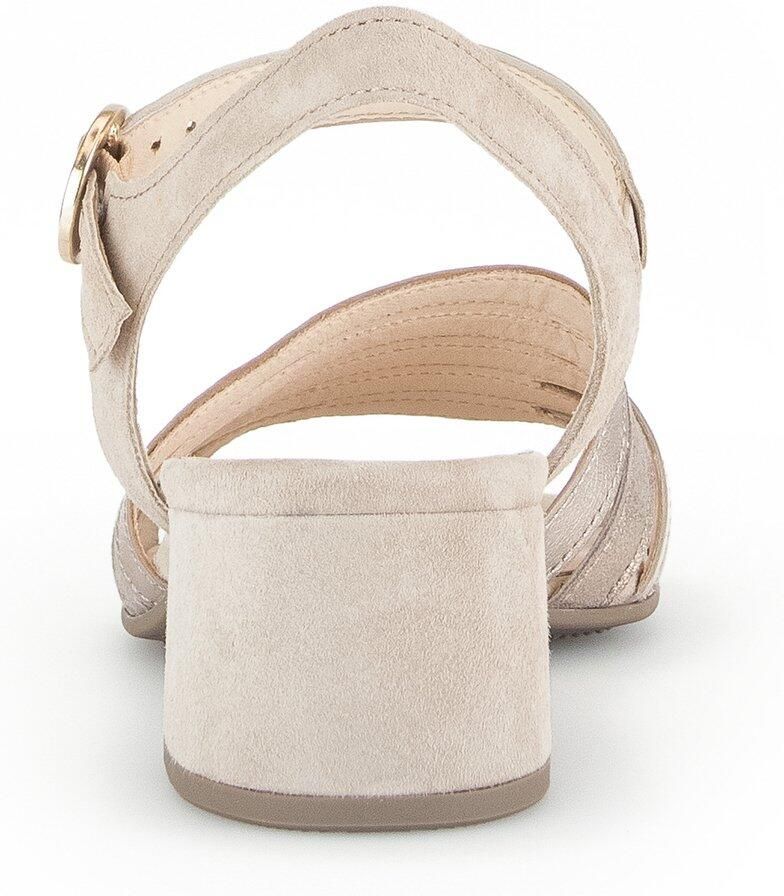 Gabor Beige Gouden Suède Zomer Sandalen Beige Dames
