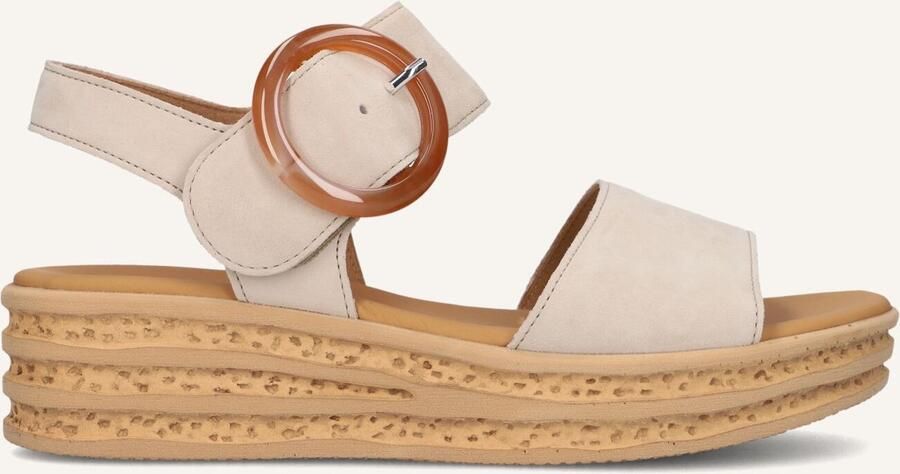Gabor Dames Sandalen met hak 550 Beige Suède Plateauzool - Foto 6