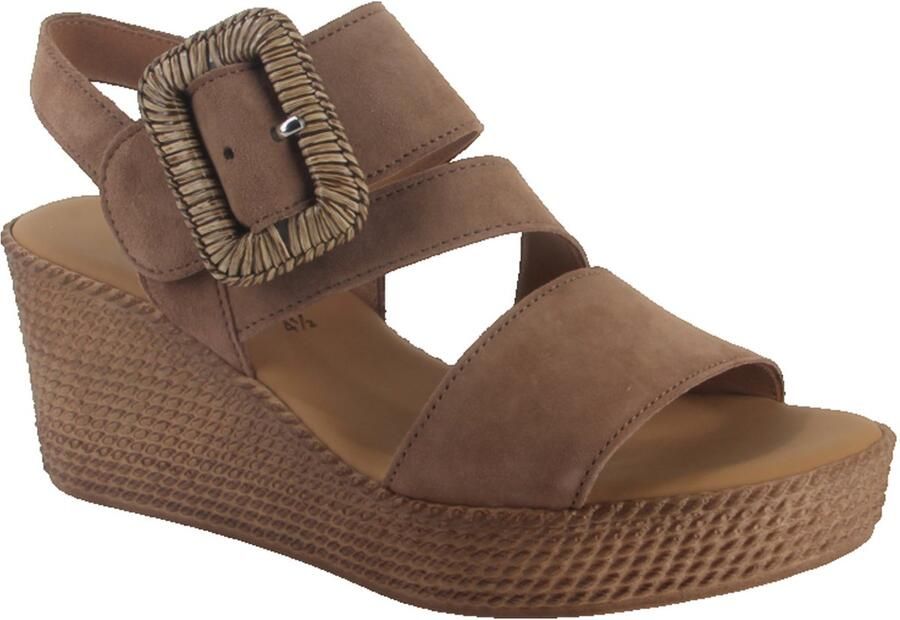 Gabor Dames Sandalen met hak 771 Taupe Suède Sleehak - Foto 8
