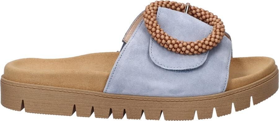 Gabor -Dames blauw licht slippers & muiltjes