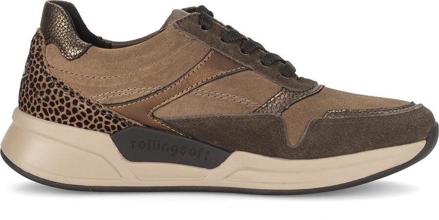 Gabor DAMES SNEAKERS BRUIN 0104.01.002 VERLOUR PERL GIRAFFE NUT BROWN BRONCE