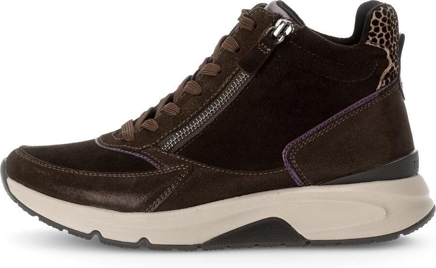 Gabor Rollingsoft Sneakers met sleehak vrijetijdsschoen veterschoen veterschoenen met uitneembare binnenzool