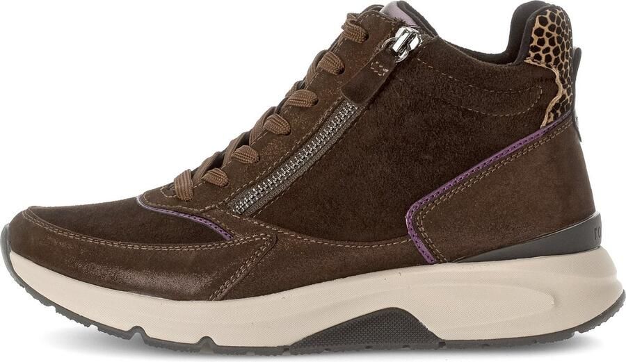 Gabor Rollingsoft Sneakers met sleehak vrijetijdsschoen veterschoen veterschoenen met uitneembare binnenzool
