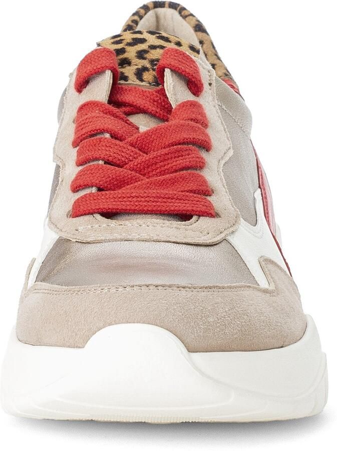 Gabor Sneaker 63.451.13 Beige Goud Rood Combi