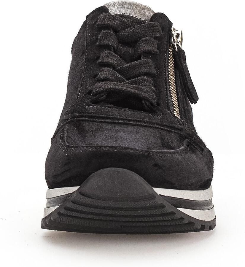 Gabor -art 76.528 67-sneaker-dames-zwart-suede-grijze zool