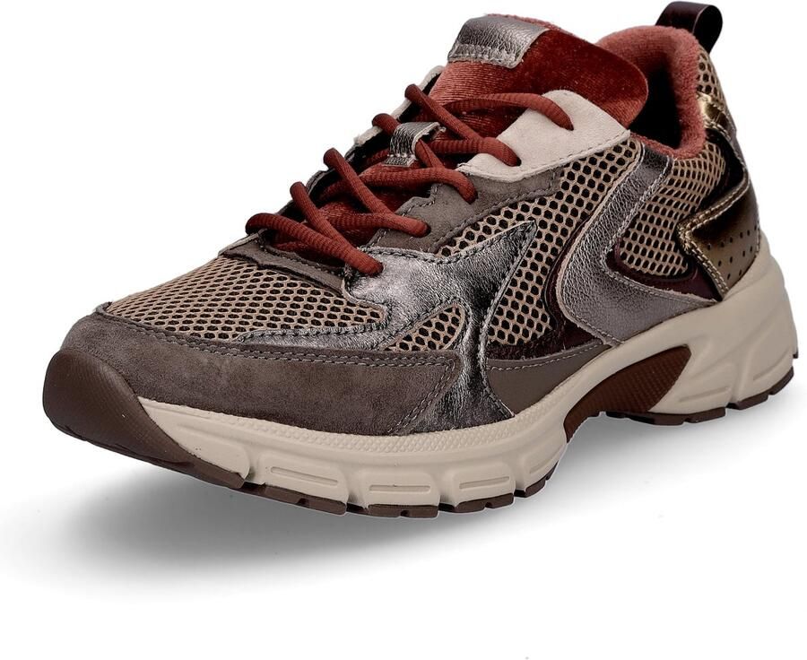 Gabor Sneakers Metallic taupe roze Suède