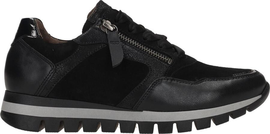 Gabor Comfortabele suède sneakers met uitneembare binnenzool en brede pasvorm Black Heren